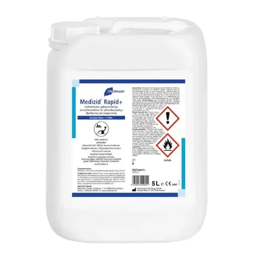 Meditrade Medizid Rapid+ 5 L - Effektive Sprühdesinfektion - Medizinische Desinfektion, aldehydfreie Formel mit umfassendem Wirkungsspektrum, ideal für schnelle Desinfektion von alkoholbeständigen Oberflächen und Medizinprodukten.