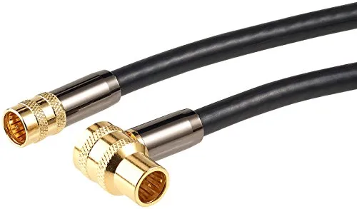 auvisio Antennenkabel Sat Kabel: HDTV-Sat-Antennenkabel (F-Winkelstecker), 10 m, 105 dB, 4X-Abschirmung (F-Stecker, Koaxial, TV Antenne)