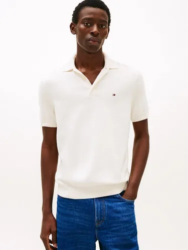Tommy Hilfiger Herren Poloshirt Kurzarm Essential Cotton Knitted Dick, Elfenbein (Ivory Petal), XXL - Poloshirt für Herren aus 100% Better-Cotton-Initiative Baumwolle, bietet hohen Tragekomfort und ist ideal für Büro und Freizeit.
