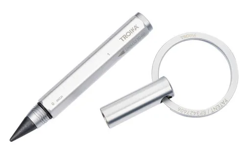 Bleistift und Schlüsselanhänger mit nachhaltiger Endlos-Schreibspitze von TROIKA