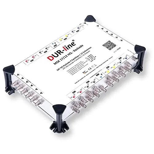 DUR-line MSK 17/12 HQ Multischalter-Kaskade - Für 4 Satelliten und 12 Teilnehmern/TV (erweiterbar) - Made in Germany - Matrix - Multiswitch [DVB-S/S2/T/T2 -Digital, HDTV, FullHD, 4K, 8K, UHD, 3D, Sky]