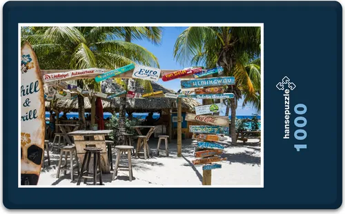 hansepuzzle 11056 - Karibik Puzzle, 1000 Teile, Natur, 60,0 x 46,0cm mit hochwertiger Aufbewahrung, Kartonbox und wiederverschließbarem Beutel