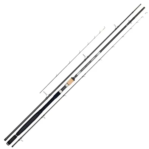 Daiwa N'Zon Super Slim Carp Feeder Rute 3,96m - Angelrute für große Karpfen bis 30 Pfund, ideal für Flüsse und schwere Futterkörbe bis 240g. Leicht und handlich mit nur 290g Gewicht.