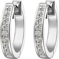 JETTE Damen-Creolen aus 925er Silber mit Zirkonia in silber von JETTE