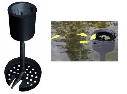 AquaForte Schwimmender Stand-Skimmer, Schwarz, 30 x 35 x 34 cm - Poolskimmer für saubere Teichoberflächen, reduziert Wartungsaufwand und Algenbildung durch effizientes Auffangen organischer Abfälle.