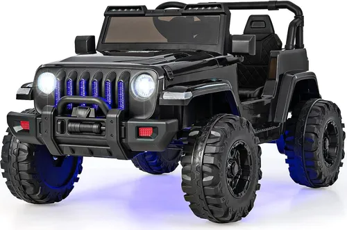 COSTWAY 12V Kinder Elektroauto mit 2,4G-Fernbedienung, 2,6-6 km/h, für Kinder ab 3 Jahre (Schwarz)