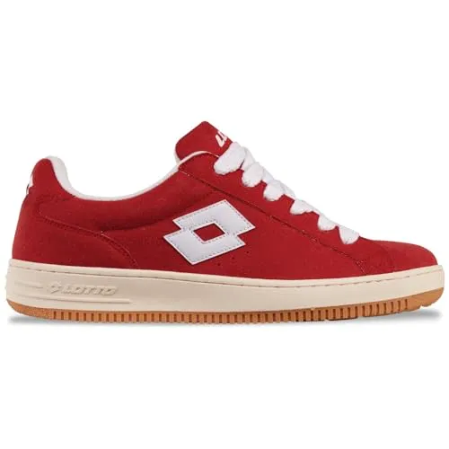 Lotto Unisex Sneaker, RED/White, 43 EU - Damen-Sneaker im angesagten Y2K Look mit gepolsterter Schaftkante und zweifarbiger Sohle für optimalen Tragekomfort und Style.