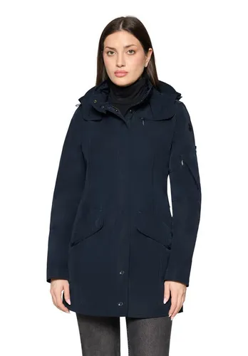 Sommerjacke Blau 42 – Taillierte Passform mit abnehmbarer Kapuze - Stylische Sommerjacke in Blau, tailliert und mit abnehmbarer Kapuze. Ideal für wechselhaftes Wetter, ausgestattet mit praktischen Pattentaschen und einem verdeckten Reißverschluss.