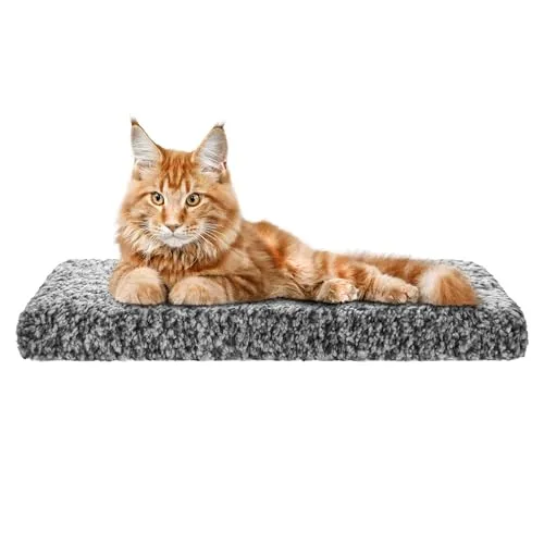 Katzen Fensterliege Fensterbank rutschfest - Katzenbett Fensterbank 60x25 cm - Weich & Kuschelig - Fensterliege für Katzen Selbstheizende Katzendecke - Waschbarer Bezug (Schwarz)