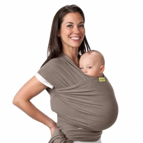 Boba Tragetuch Baby, Elastische Baumwolle, Neugeborene, Grau | Atmungsaktives Tragetuch für Freihändiges Tragen; Ergonomischer, Sicherer Halt für Neugeborene bis Kleinkind, 3-16 kg.