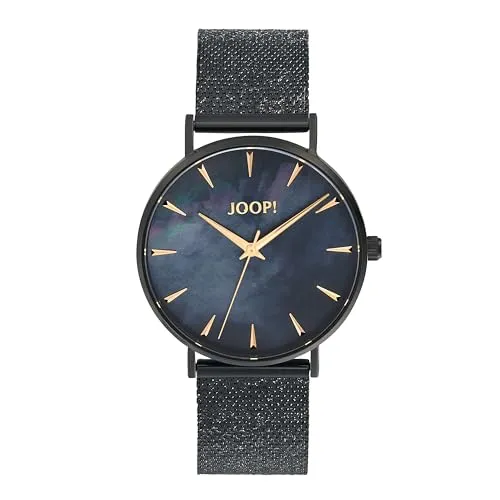Joop! Damen Armbanduhr Quarzuhr Analog, Edelstahl, Schwarz - Elegante Damen Armbanduhr aus hochwertigem Edelstahl, wasserdicht bis 5 bar. Ideal für jeden Anlass, kommt in einer stilvollen Geschenkbox.