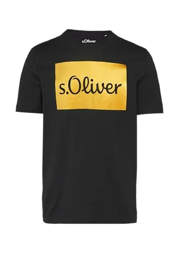 T-Shirt mit Gold- oder Silber-Print schwarz 3XL