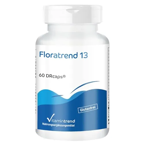 Vitamintrend Floratrend 13, 60 DRcaps, probiotische Bakterienstämme mit Inulin, Nahrungsergänzungsmittel ohne Magnesiumstearat, in Deutschland hergestellt