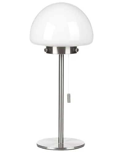 Beliani Minimalistische Tischleuchte mit Zugschalter - Tischlampen mit elegantem Glasschirm und stabilen Metallsockel, ideal für jedes Interieur. Einfach bedienbar durch Zugschalter, langlebig und pflegeleicht.