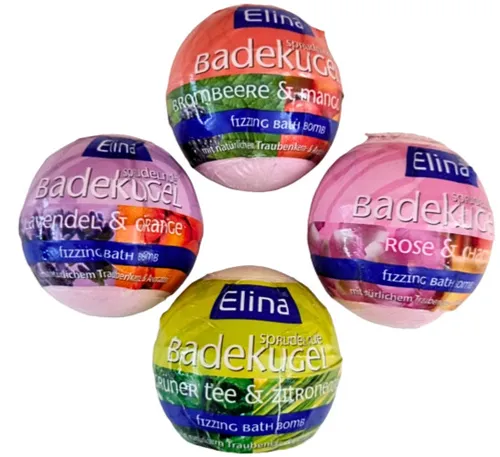 Badekugel Badebombe Badespaß Ruhe Elina Med sprudelnd Badset 4 Stück !