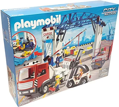 Playmobil® 70169 Cargo-Halle mit Transportfahrzeugen & Gabelstapler - NEU - Baukasten für den Hafen, ideal für kreative Spielstunden mit vielseitigen Transportfahrzeugen und einem Gabelstapler.