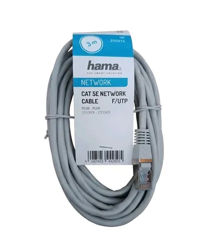Hama Netzwerkkabel CAT5E F UTP, 3m - Langlebig und robust für eine zuverlässige Verbindung in Ihrer IT- und AV-Welt