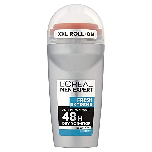 L'Oreal Men Expert Antitranspirant Roll-On 50ML - Deo für Herren mit 48-Stunden-Schutz und erfrischendem Eis Cool Effekt – ideal für den aktiven Mann.