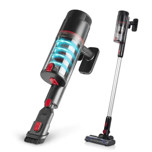 CLEANmaxx Akku Staubsauger kabellos | 2 in 1: Handstaubsauger & Bodenstaubsauger inkl. HEPA Filter | Staubsauger beutellos mit 13000 Pa Saugleistung & 0,8 L Staubbehälter | bis zu 45 Min Akkulaufzeit