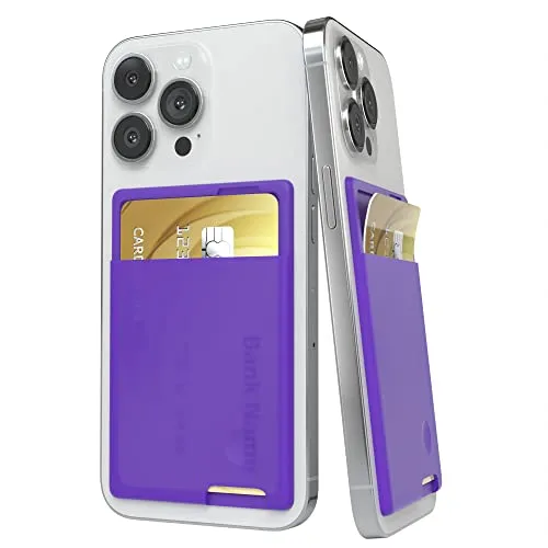 EAZY CASE Smartphone Kartenhalter aus Silikon zum aufkleben, starkhaftendes Kartenetui, selbstklebendes Kartenfach, Kreditkartenetui für Handys, Kartenhülle für Kreditkarte und EC-Karte, Lila