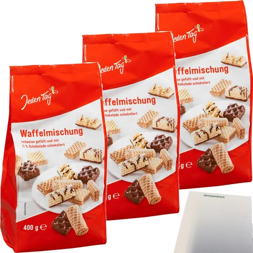 Jeden Tag Waffelmischung 3er Pack 3x400g Packung usy Block von Jeden Tag
