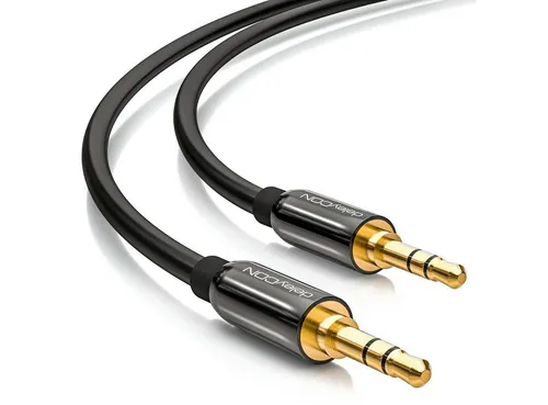 deleyCON deleyCON 3m Klinkenkabel 3,5mm AUX Kabel Stereo Audio Kabel 2x gerade Audio-Kabel
