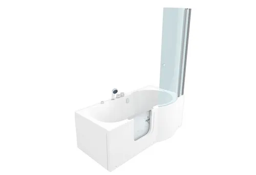 AcquaVapore Seniorendusche mit Tür S12D-EH-AIR-L, 170x85cm - Komfortable Dusche mit integrierten Massagedüsen und Sicherheitsglas. Ideal für Senioren, um ein sicheres und entspannendes Badeerlebnis in der eigenen Wohnung zu genießen.