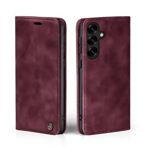 Handyhülle für Samsung Galaxy S25 Klapp Magnet Smartphone Book Cover Case Rot