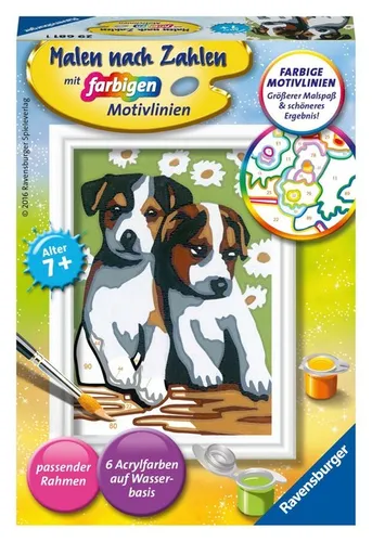 Ravensburger Malen nach Zahlen SÜßE WELPEN 8,5 x 12 cm