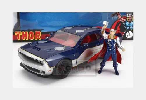 Marvel THOR & 2015 Challenger SRT8 Hellcat Jada Dickie Toys 1:24 - Detailgetreues Rennfahrzeug im Maßstab 1:24, ideal für Sammler und Kinder ab 3 Jahren, sorgt für actionreichen Spielspaß!
