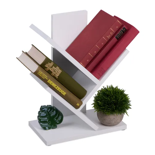 Bücherregal Bücherbaum DVD Regal Buchregal Bücherturm Standregal Baumform weiß