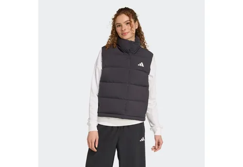 ADIDAS SPORTSWEAR W HELIONIC VEST Damen Funktionsweste, Gr. M, schwarz - Fahrradbekleidung mit isolierender Entendaunen-Wattierung für Wärme und Komfort. Ideal für kalte Tage, mit wasserabweisendem Material und praktischen Reißverschlusstaschen.