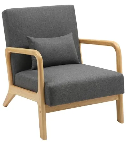 CLP Relaxsessel Hibbing - Komfortabler Polstersessel für Wohnzimmer und Schlafzimmer - Lounge- & Cocktailsessel mit bequemer Polsterung und Lendenkissen für höchsten Sitzkomfort. Modernes Design mit stabilen Kautschukholzbeinen, ideal zum Entspannen und Lesen.
