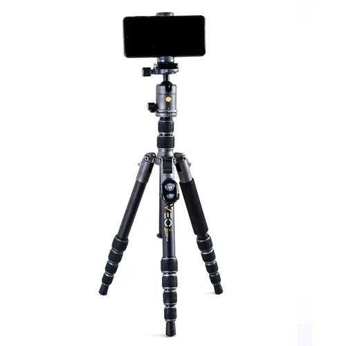 Vanguard Veo 3GO 235AB - Kompaktes Reisestativ mit Kugelkopf, ideal für unterwegs mit Smartphone-Halterung und Bluetooth-Fernbedienung