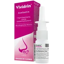 Vividrin Azelastin 1 mg/ml Nasenspray 10 ML - Arzneimittel zur symptomatischen Behandlung von Heuschnupfen und allergischem Schnupfen. Ideal für Erwachsene und Kinder ab 6 Jahren, wirkt schnell gegen Allergiesymptome.