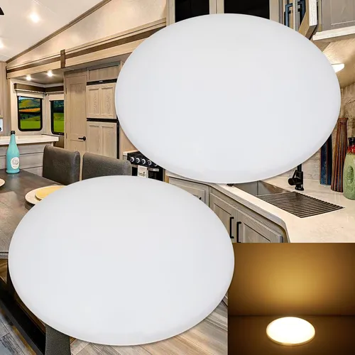 12V LED Deckenlampe Wohnwagen Reisemobil Innenraumbeleuchtung Warmweiß 380Lm 2 x