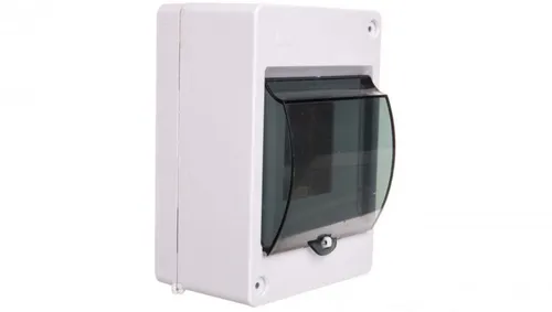 Rozdzielnica modułowa 1x4 natynkowa IP30 MINI S-4 zacisk PE+N z pokrywą dymną 23