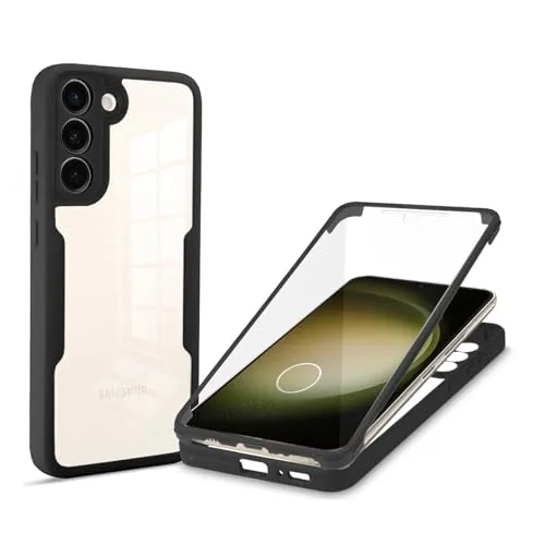 Grad Hülle Kompatibel mit Samsung Galaxy S23 | Handyhülle mit eingebautem Displayschutz für Galaxy S23 | Schwarz 360