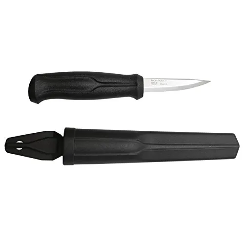 Morakniv Wood Carving Basic, Holz- und Kerbschnitzmesser aus Edelstahl, M-12658, Schwarz
