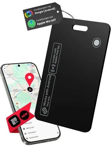 GPS Smart Tag - Android & iOS Tracker - Praktischer GPS-Tracker in Schwarz mit kabelloser Magnetladung. Ideal für die Ortung von Gegenständen, kompatibel mit Android und iOS.