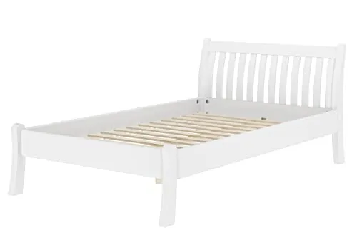ERST-HOLZ Bett Weißes Geschwungenes Einzelbett 120 x 200 von Erst-Holz