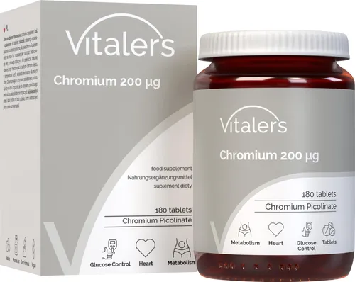 Vitaler's Chrom 200 g 180 Tabletten, vegan, 6 Monate Nahrungsergnzung, ohne Konservierungsstoffe, reine Zusammensetzung