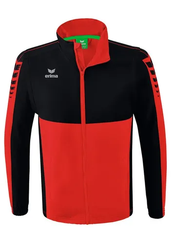 Erima Unisex Six Wings Jacke mit abnehmbaren Ärmeln, rot, M - Funktionsjacke aus wind- und wasserabweisendem Material mit abnehmbaren Ärmeln und Fleece-Innenfutter, ideal für wechselhaftes Wetter.