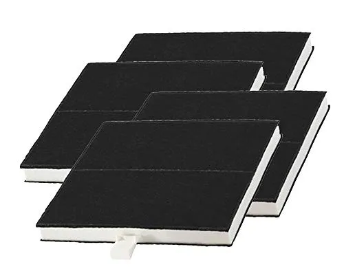 Aktivkohlefilter 4 Stück für Dunstabzugshauben von Bosch, Siemens, Neff & mehr - Hochwertige Ersatzfilter, rechteckig 22,5x22x2 cm, für effektive Geruchs- und Fettfilterung, ideal für regelmäßigen Austausch alle 3-6 Monate.