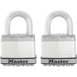 MASTER LOCK M5EURT Hochleistungsvorhängeschloss - Vorhängeschloss aus laminiertem Stahl, wetterfest und extrem robust, ideal für Lagerräume und Garagen mit hohem Sicherheitsstandard.
