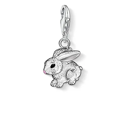 Thomas Sabo Damen Charm-Anhänger Hase Charm Club 925 Sterling Silber - Clasp Charms für Damen, hochwertiger 925er Sterlingsilber Anhänger mit Karabinerhaken, ideal für individuelle Schmuckkombinationen und als besonderes Geschenk.