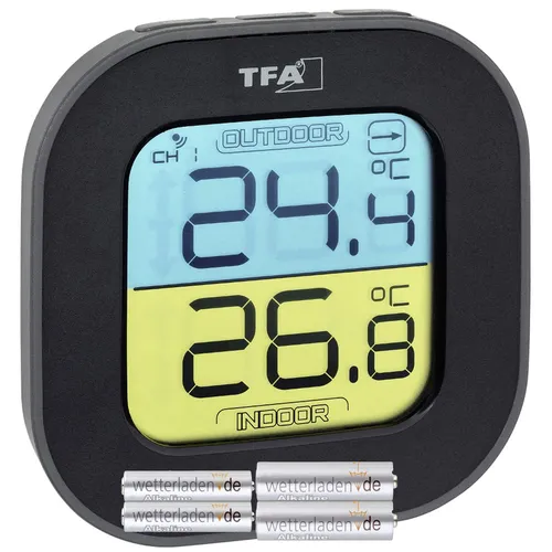 FUN Thermometer mit Aussensensor Funk, innen/aussen, digital, Tendenzpfeilen,...