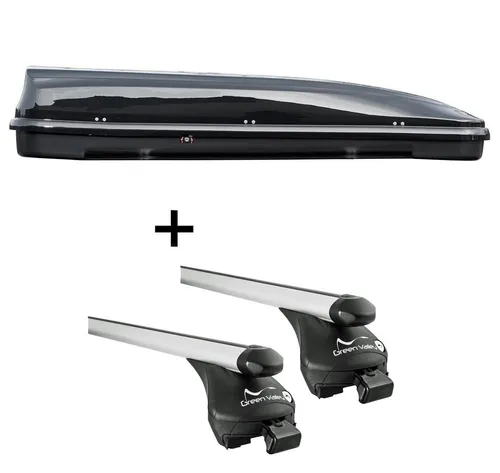 VDP JUFL460 Skibox & Alu-Relingträger Set für Seat Ateca - Praktisches Set mit 460 Liter Skibox und Aluminium-Dachträger für Seat Ateca ab 2016. Ideal für den sicheren Transport von Gepäck mit abschließbarer Skibox und robustem Trägersystem.