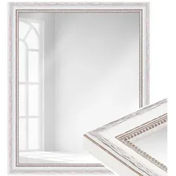 WANDStyle Wandspiegel H390, Weiß, Massivholz im Landhausstil 96 cm x 36 cm