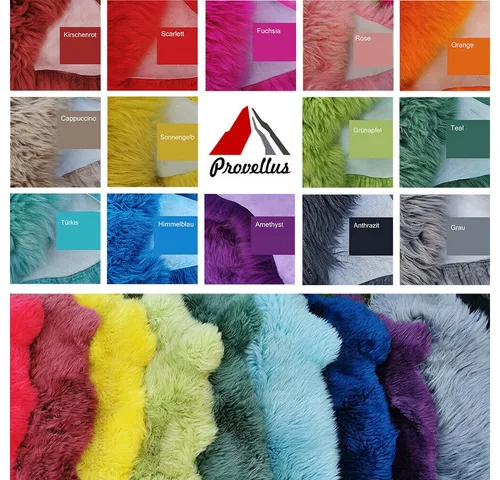 Provellus Fellteppich Top Öko Lammfell - Bunt Gefärbte Weiche Felle - Fellteppiche aus hochwertigem Öko-Lammfell, 80cm-100cm lang, in auffälligem Grünapfel - ideal für ein gemütliches Wohnambiente.